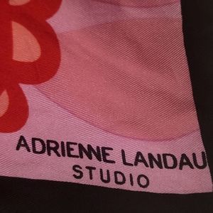 Adrienne Landau Square Pink Wrap Silk Kerchief Scarf 34.5"×34.5"